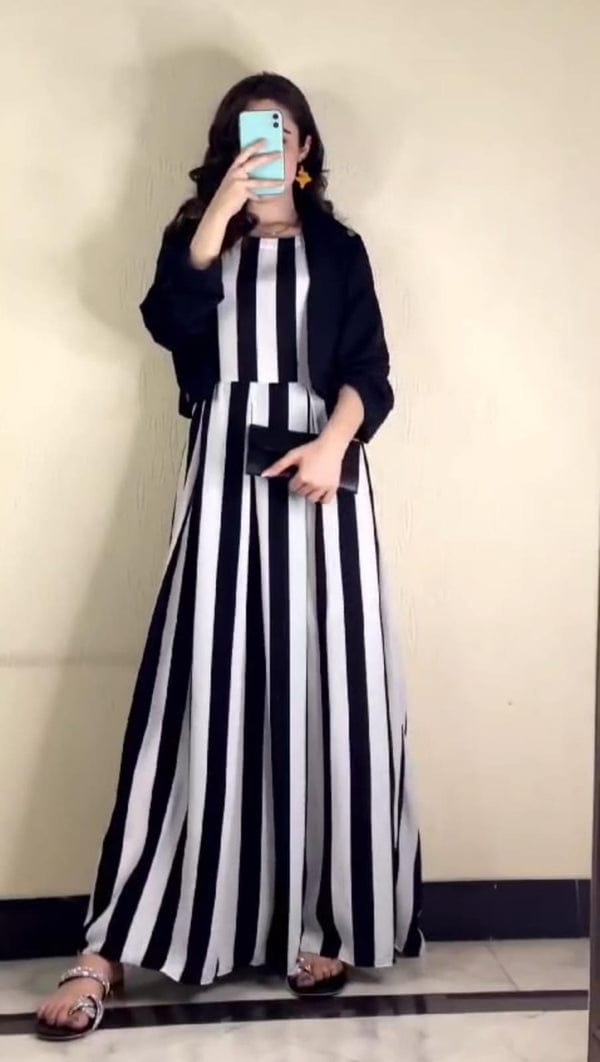 Western Zebra Lining Maxi with Koti