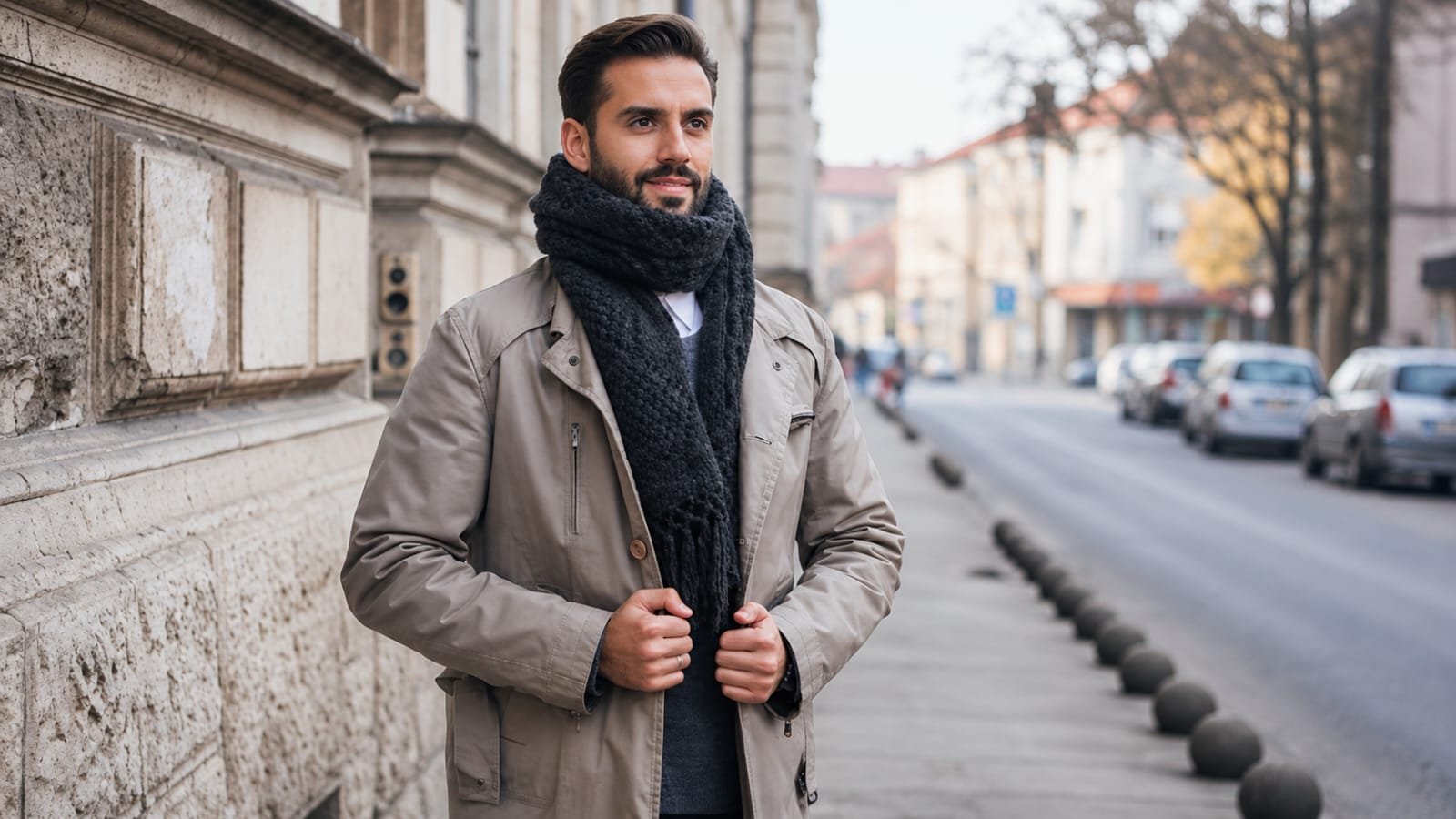 men's casual winter jacket with jeans for everyday wear.